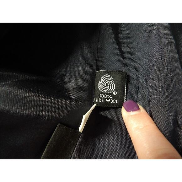 Harve Benard Blazer Womens 12 Wool Vtg Single Button Dark Navy Pinpoint Lined - Picture 7 of 14